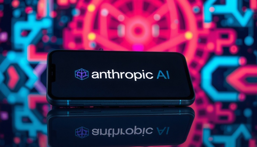 Claude AI brand on smartphone with digital background and reflection.