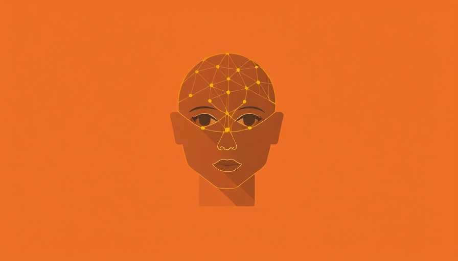 Abstract Claude AI face logo illustration on brownish-orange background.