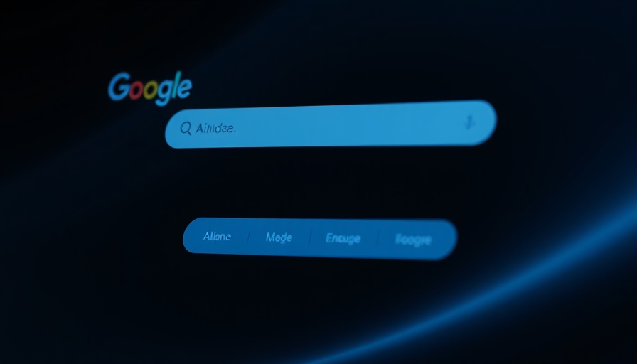 Futuristic AI-only Google search interface highlighting AI Mode.