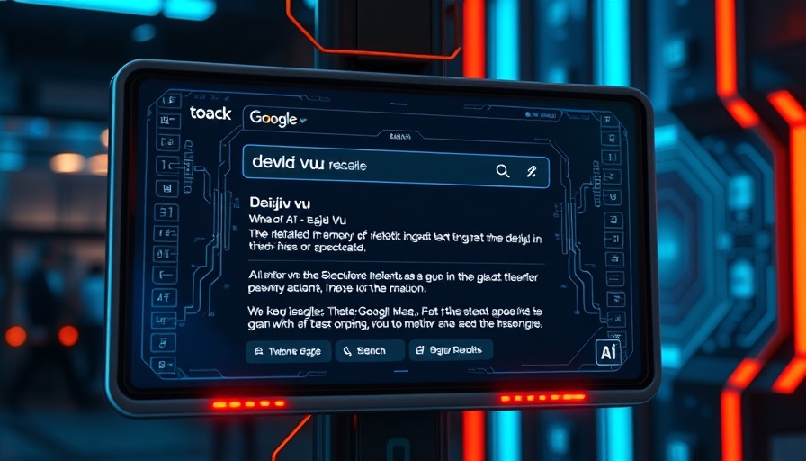 Futuristic AI Mode interface on Google explaining déjà vu with deep reasoning AI.