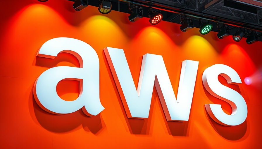 AWS logo on bright orange background, agentic ai concept.