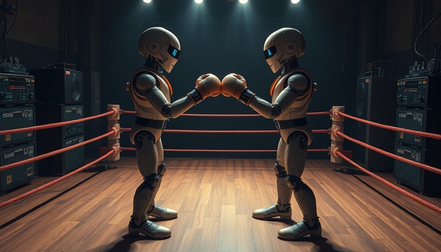 Agentic AI robots in boxing ring, symbolizing CRM competition.