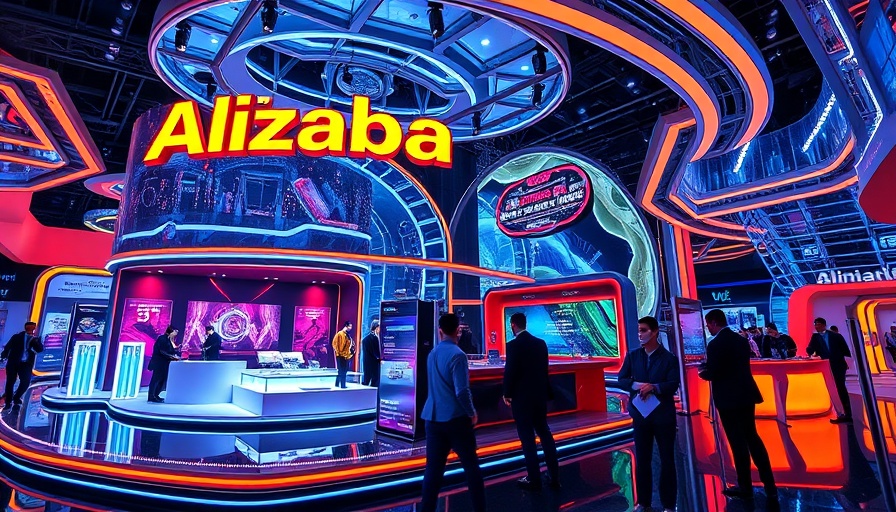 Alibaba's new AI model showcased at tech exhibition.