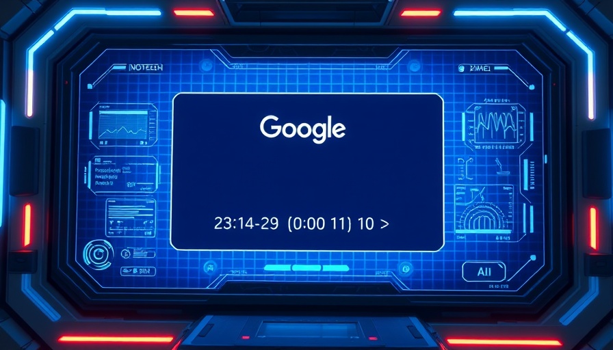 Futuristic display of AI ads in Google search screen.