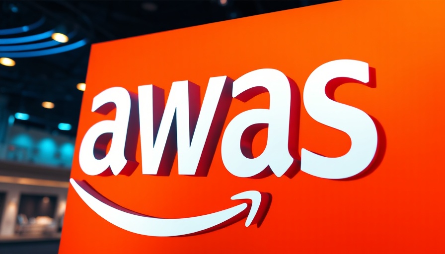 AWS logo in vibrant orange with bold white design, cinematic.