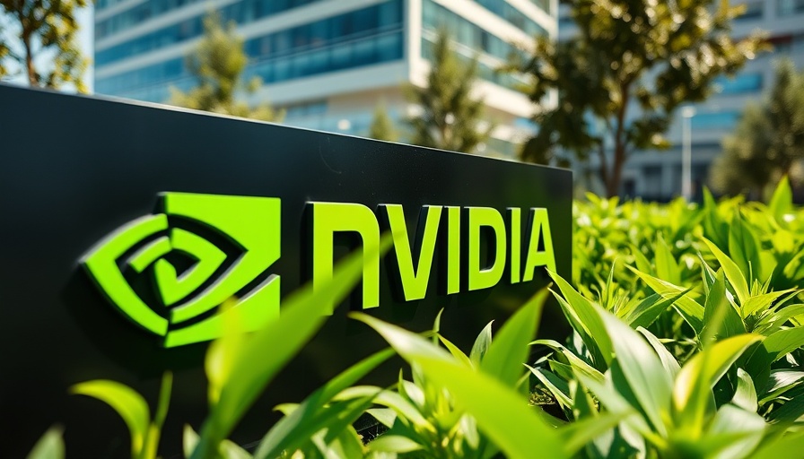 NVIDIA logo displayed on a sign surrounded by greenery, discussing Stargate Project GPU requirements.
