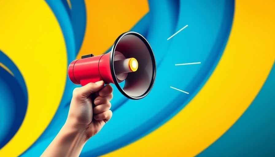 Artistic image of voice-powered AI with a speaking megaphone.