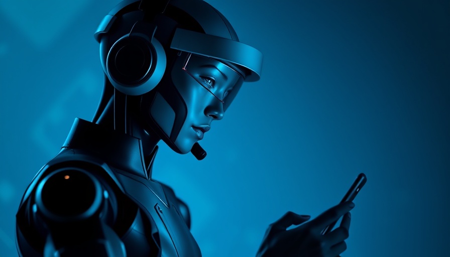 Agentic AI concept with digital humanoid headset interface.