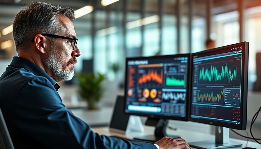 Professional working on AI-Powered DevSecOps with data on dual monitors.
