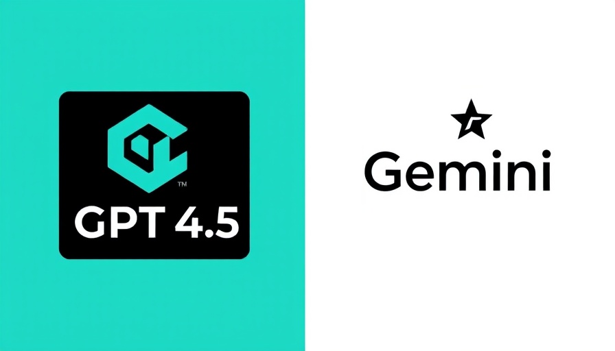 Logos of GPT-4.5 and Gemini 2.0 Flash on contrasting backgrounds.