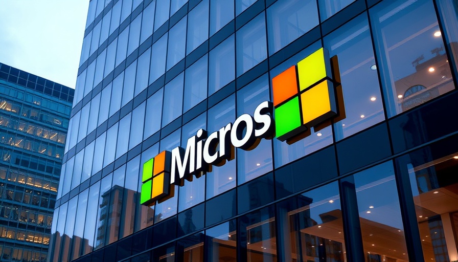 Microsoft office building with illuminated glass facade