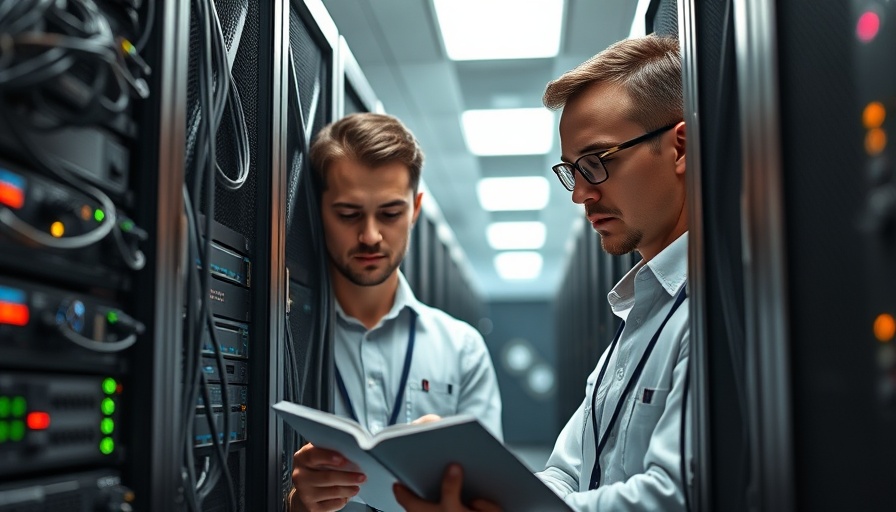 IT technicians inspecting servers related to BigBear.ai Holdings earnings report.