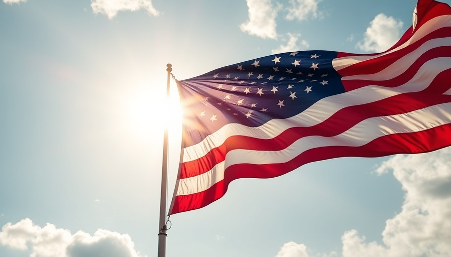 American flag waving with sunlight backdrop, symbolizing TSMC investment