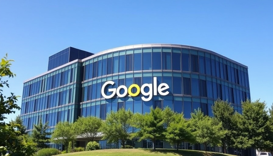 Google's corporate building entrance with logo, symbolizing Google AI investments.