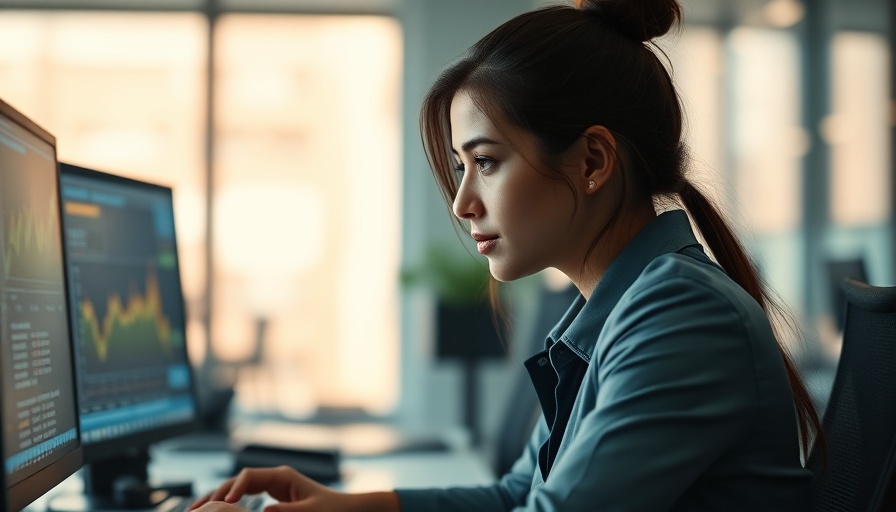 Focused woman analyzing data, reflecting Hewlett Packard Enterprise profit margins.