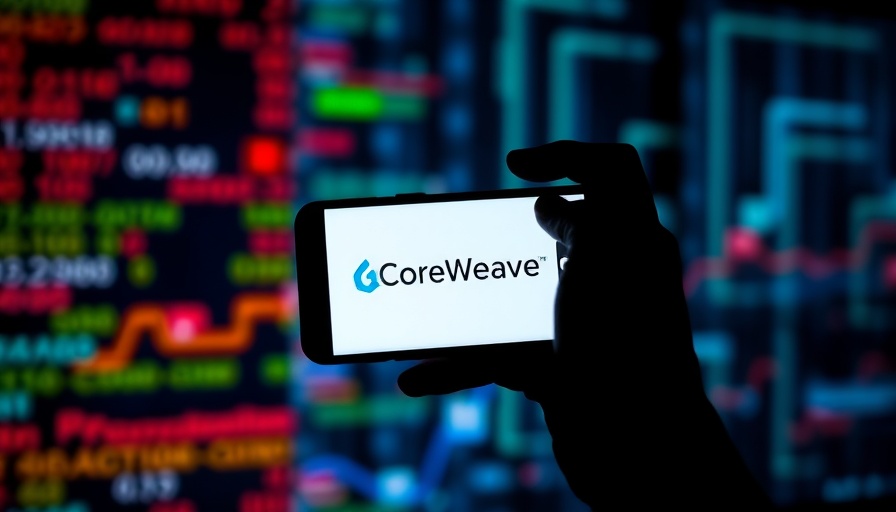 Smartphone displaying CoreWeave logo, digital background, OpenAI CoreWeave $11.9 Billion Deal.