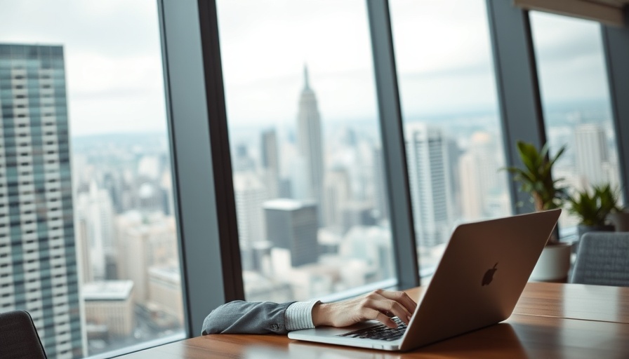Professional in modern office working on Salesforce AI Agentforce on laptop.