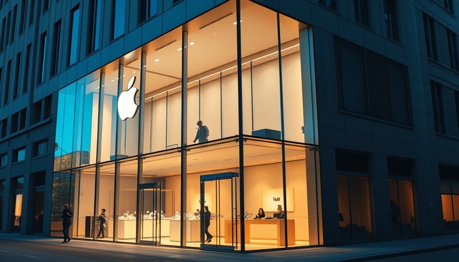 Exterior of Apple Store showcasing architectural advantages.