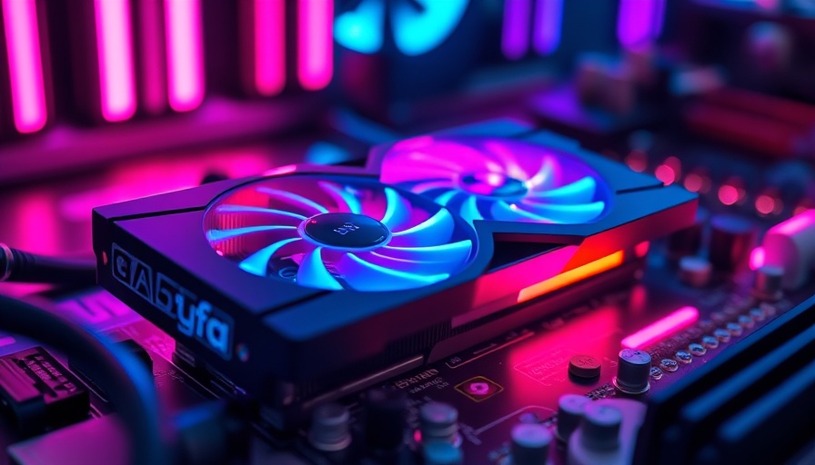 NVIDIA GPU glowing on motherboard, symbolizing stock performance.