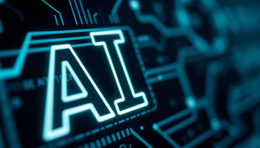 Glowing AI symbol with blurred tech background; how to maximize AI ROI theme.