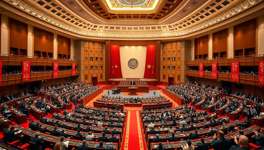 Grand assembly hall during China's National People's Congress.