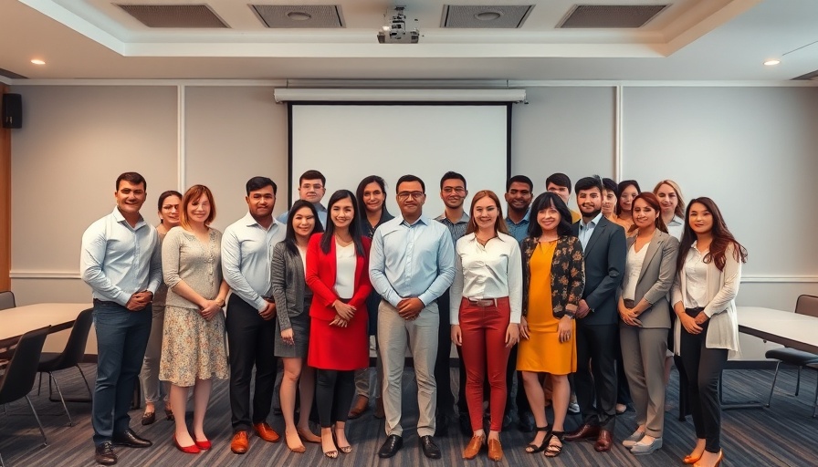 AI in the news: Group of professionals at a conference event.