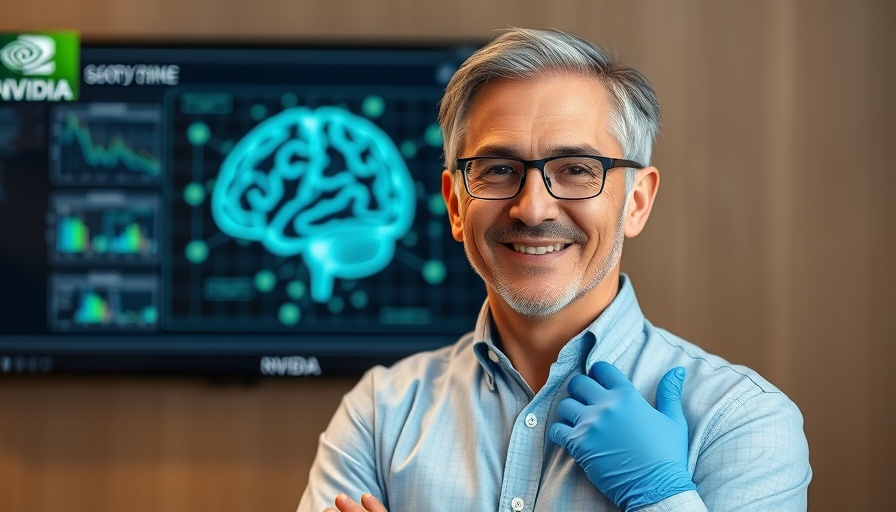 Nvidia healthcare AI opportunity concept with AI brain and medical symbols.
