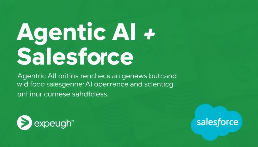 Green promotional graphic on Agentic AI and Salesforce with text.