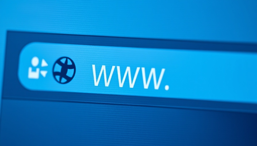 Close-up of web browser address bar with globe icon.