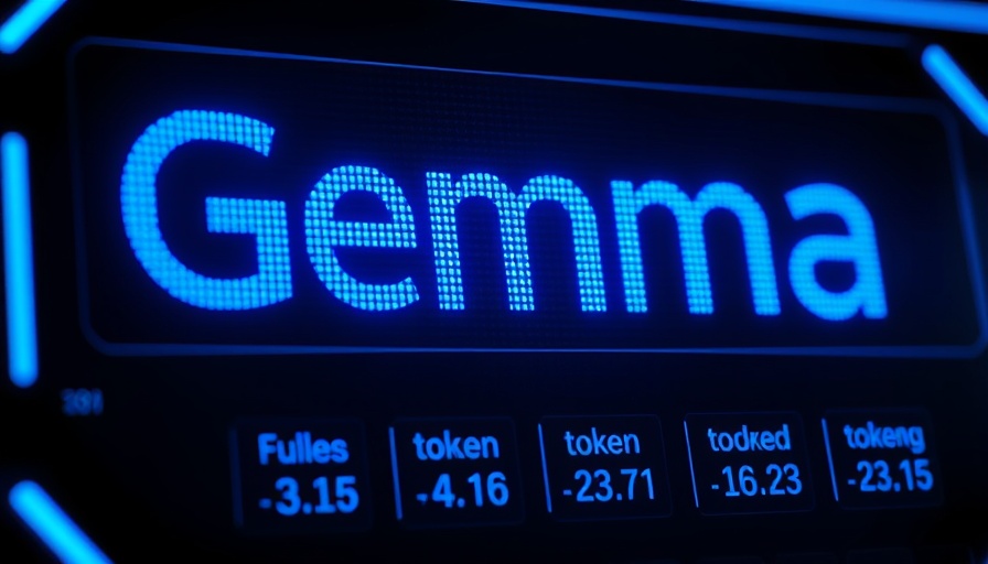 Futuristic digital interface displaying 'Gemma 3 AI model single GPU'.