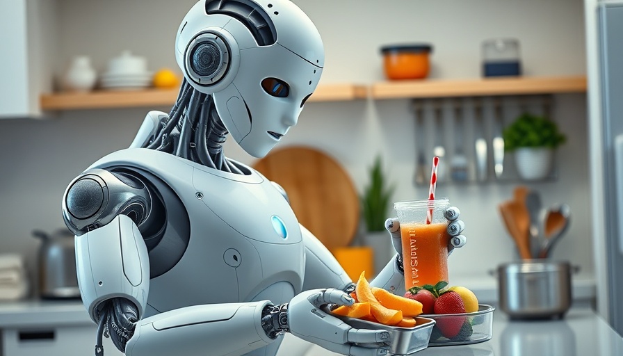 AI in the news: Humanoid robot preparing a meal in a kitchen setting.