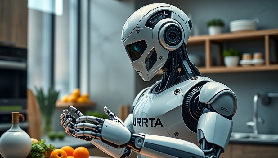 Humanoid robot interacting with objects in kitchen, related to Google AI models for robots.