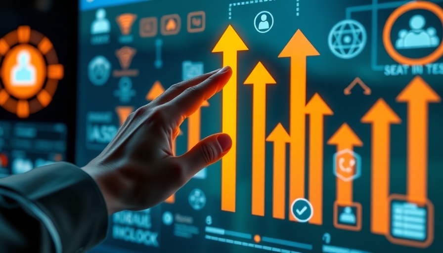 Nvidia stock prediction concept with arrows and digital icons