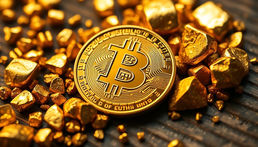 Bitcoin coin with gold nuggets symbolizing Grok 3 crypto analysis wealth.