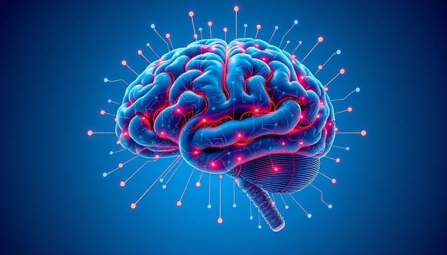 AI agents in cryptocurrency themed digital brain illustration on blue background