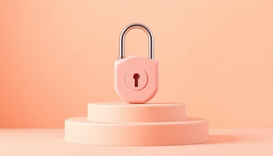 Minimalistic pastel padlock on podium, representing agentic AI security.