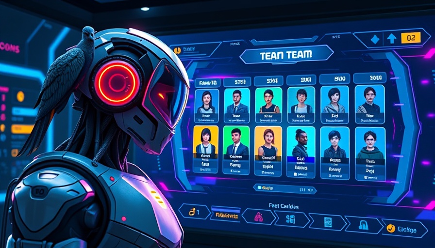 Futuristic game screen with robot and bird, Microsoft Copilot for Gaming.