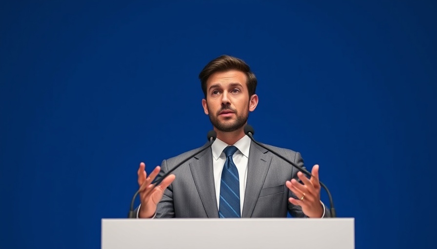 CommBank invests in Anthropic: professional speaking at podium.