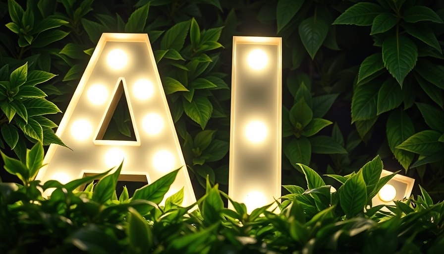 Illuminated AI sign amidst lush greenery representing Cohere AI model
