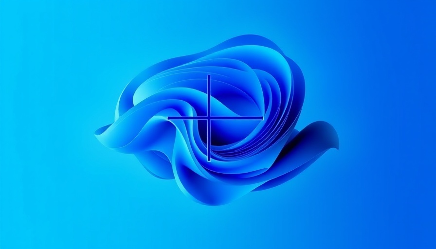 Stylized Windows 11 logo with abstract blue background, copilot ai theme