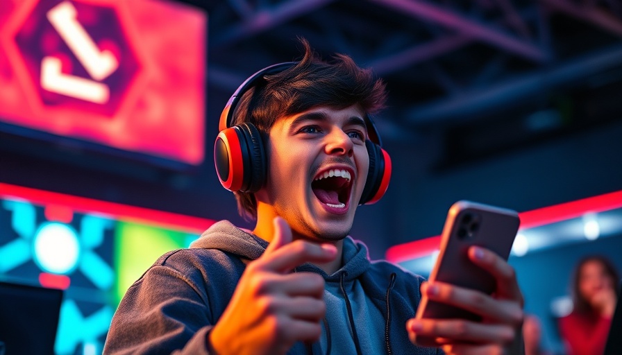 Gamer celebrating with headset, Copilot for Gaming AI victory