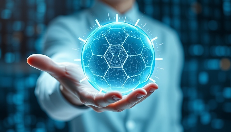 Futuristic representation of agentic AI with digital sphere and data streams.