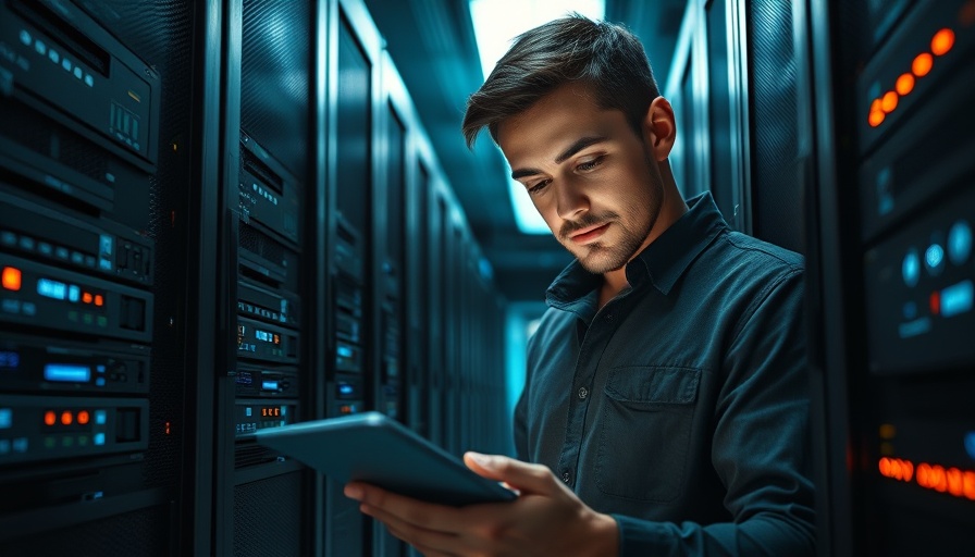 Agentic AI professional analyzing data in server room