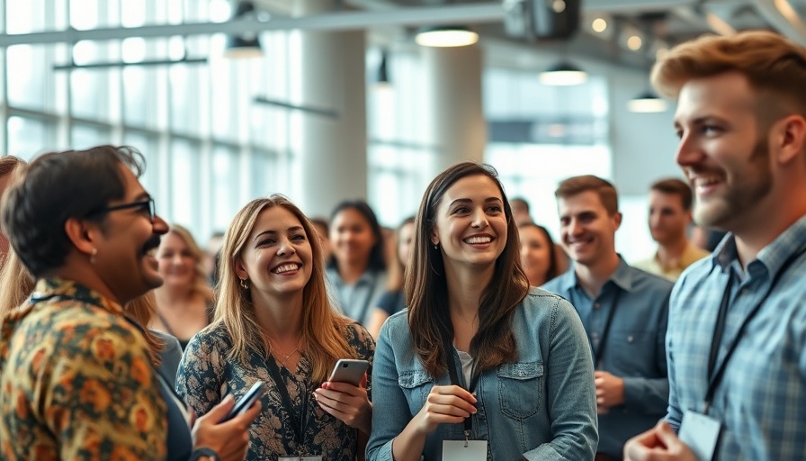 Friendly group at tech event sharing a moment, AI news.