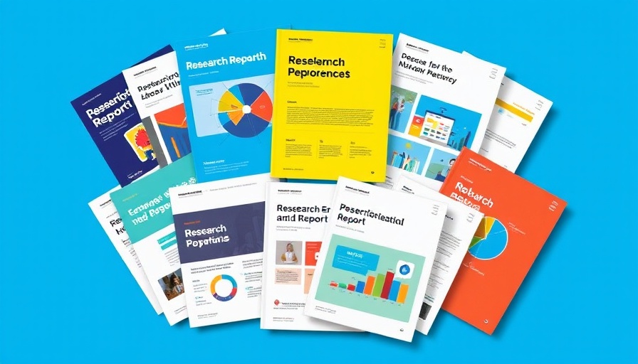 Investment Strategies in AI in Media: Colorful research report covers stacked digitally.