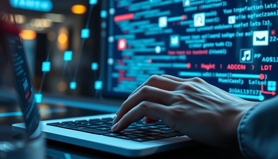 Futuristic AI coding assistant holographic display over laptop.