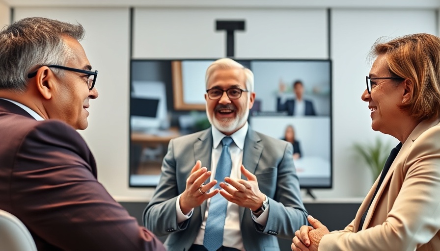 Professionals discussing AI Innovation and Automation in a virtual podcast.