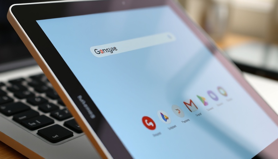 Samsung tablet showing Google search page, focusing on interface features.