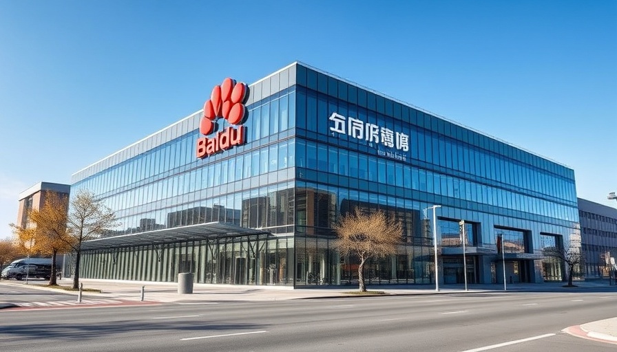 Baidu building with logo, representing free AI models launch