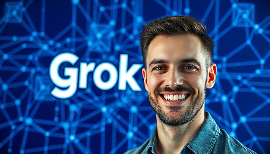 Elon's Musks Grok 3 AI futuristic background with logo.